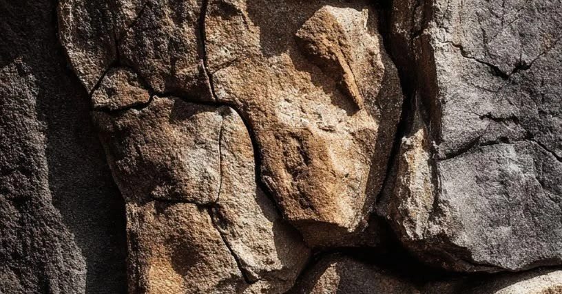 Detalhe de parede em pedra natural: blocos irregulares encaixados